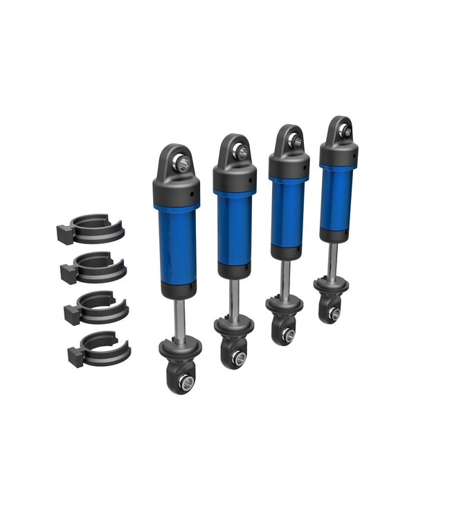 Shocks GTM 6061-T6 aluminum (blue-anodized) (fully assembled w/o springs) (4) TRX9764-BLUE