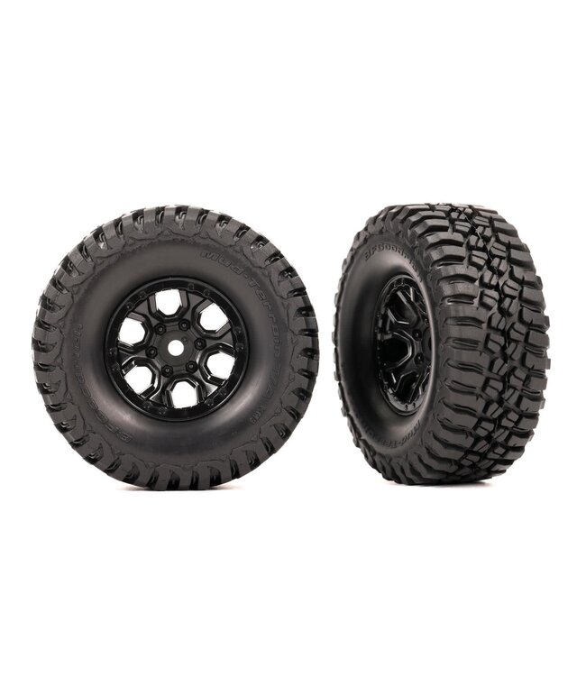 Tires assembled (black 1.0' BFGoodrich Mud-Terrain 2.2x1.0 tires) (2) TRX9774