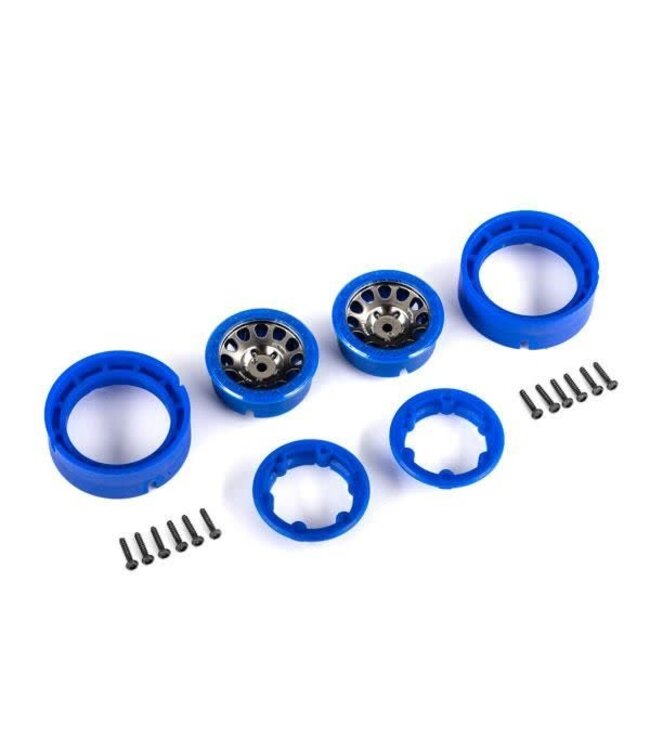 Wheels Method 105 Beadlock (satin black chrome with blue beadlock) (2) TRX9781-BLKBL