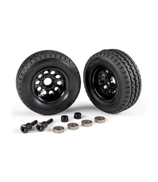 Traxxas Trailer wheels (2) tires (2) mounting hardware  TRX9797