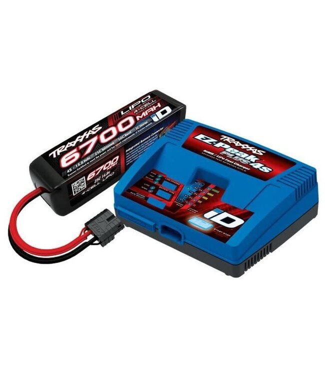Battery and Charger Completer Pack (Includes #2981 4S Charger (1) #2890X 6700Mah 14.8V 4S 25C Lipo Battery (1)