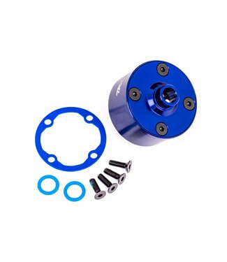 Traxxas Carrier differential front & rear (aluminum blue-anodized) with differential bushing and ring gear gasket TRX9581X