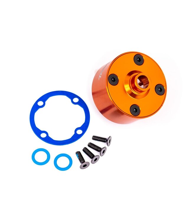 Carrier differential front & rear (aluminum orange-anodized) with differential bushing and ring gear gasket TRX9581T