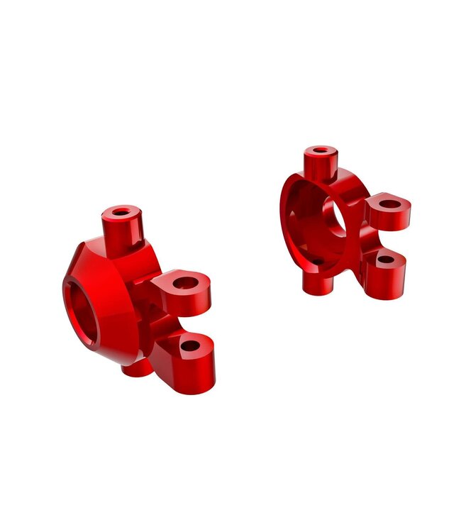 Steering blocks 6061-T6 aluminum (red-anodized) (left & right) with (2) 2.5x12mm and 2x6mm (4) TRX9737-RED