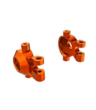 Traxxas Steering blocks 6061-T6 aluminum (orange-anodized) (left & right) with (2) 2.5x12mm and 2x6mm (4) TRX9737-ORNG