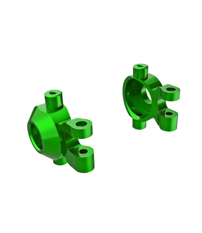 Steering blocks 6061-T6 aluminum (green-anodized) (left & right) with (2) 2.5x12mm and 2x6mm (4) TRX9737-GRN