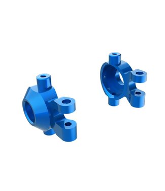 Traxxas Steering blocks 6061-T6 aluminum (blue-anodized) (left & right) with (2) 2.5x12mm and 2x6mm (4) TRX9737-BLUE