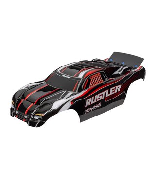 Traxxas Body Rustler Brushed red & black 2022 (painted with decals applied)