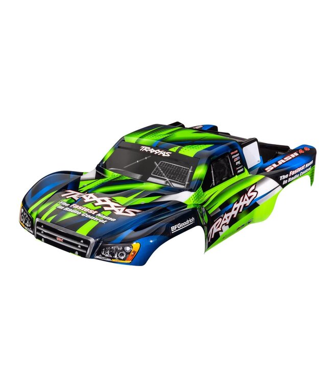 Body Slash 4X4 2022 (also fits Slash 2WD) green & blue (painted with decals applied)