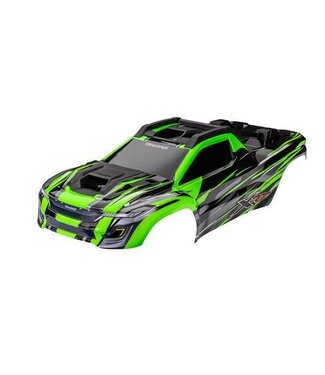 Traxxas Body XRT green (painted) (assembled with front & rear body supports for clipless mounting roof & hood skid pads)