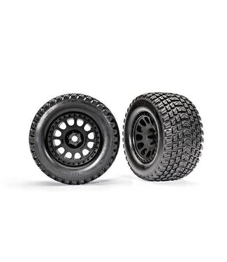 Traxxas Tires assembled glued XRT black Gravix tires with foam inserts) (left & right)