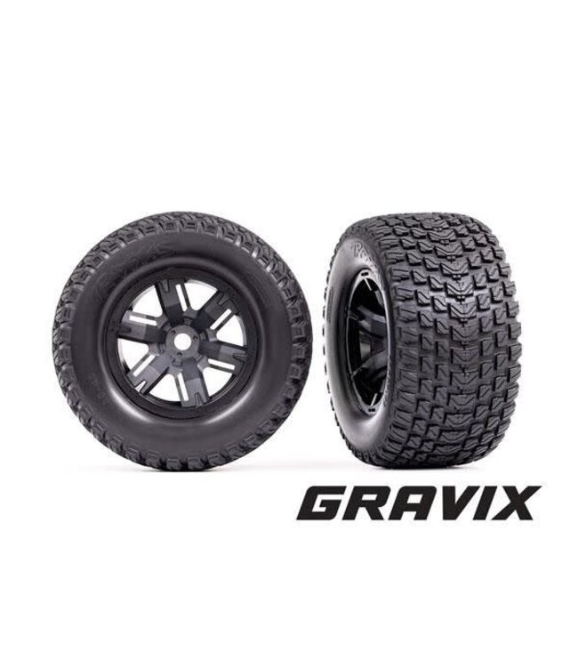 Tires assembled XRT glued (X-Maxx black rims with Gravix tires)