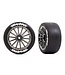 Traxxas Tires and wheels assembled glued (multi-spoke black chrome wheels 2.0' slick tires with Traxxas logo foam inserts) (rear) (2) (VXL rated) TRX9375R