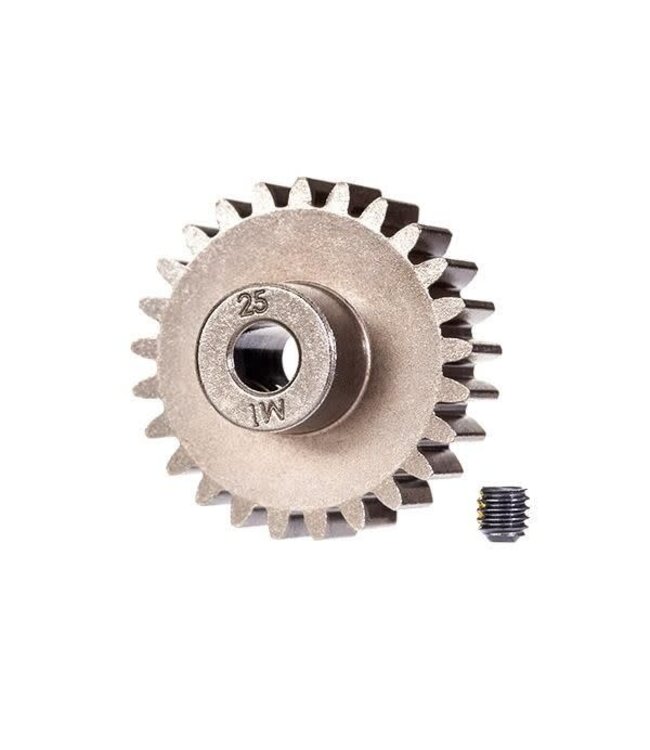 Gear 25-T pinion (1.0 metric pitch) (fits 5mm shaft) with set screw (use only with steel spur gears)