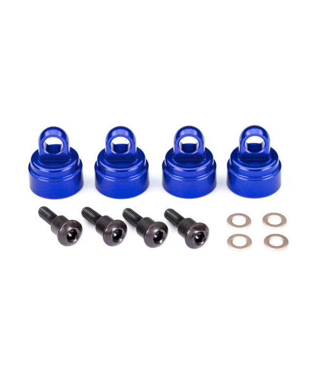 Shock caps aluminum (blue-anodized) (4) (fits all Ultra Shocks)