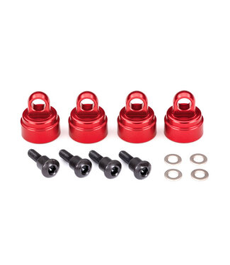 Traxxas Shock caps aluminum (red-anodized) (4) (fits all Ultra Shocks)