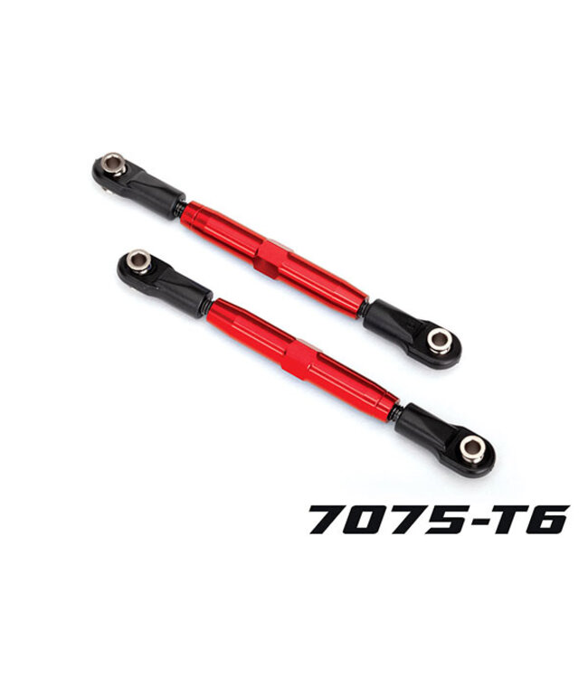 Camber links rear (tubes red-anodized 7075-T6) assembled with rod ends and hollow balls TRX3644R