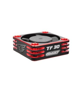 Team Corally Ultra High Speed Cooling Fan TF-30 w/BEC connector 30MM Color Black - Red C-53110-1