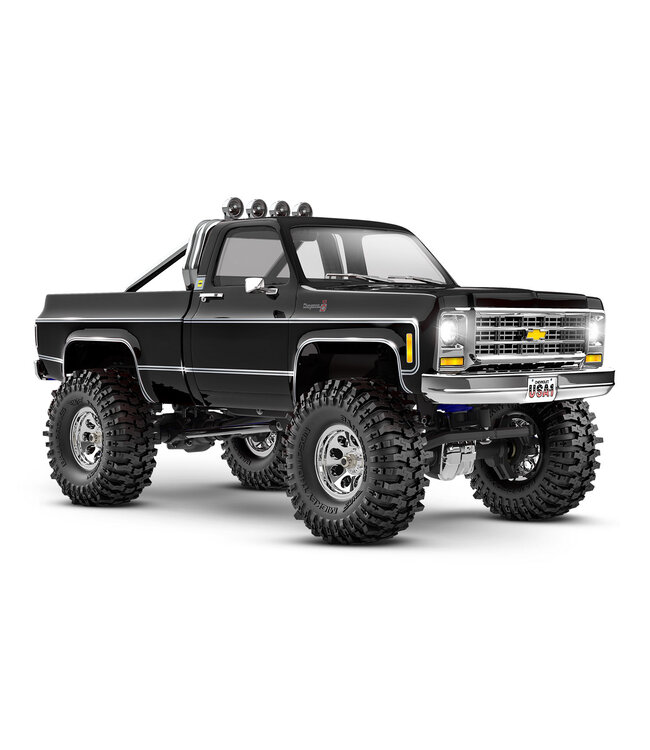 TRX-4M High Trail Crawler with 1979 Chevrolet K10 Truck Body Black 1/18 4WD Electric Truck