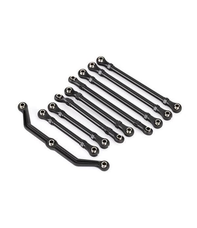 Suspension link set complete (front & rear) (includes steering link (1) front lower links (2) front upper links (2) rear links (4) (fits 1/18 scale vehicles long 16MM wheelbase) TRX9842