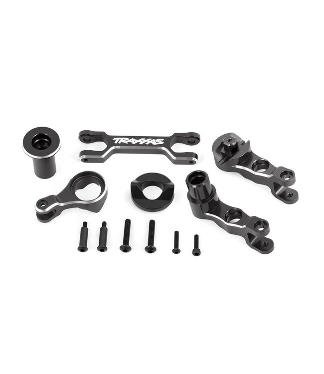 Steering bellcranks (left & right) with draglink (6061-T6 aluminum gray-anodized) (fits X-Maxx) TRX7746-GRAY