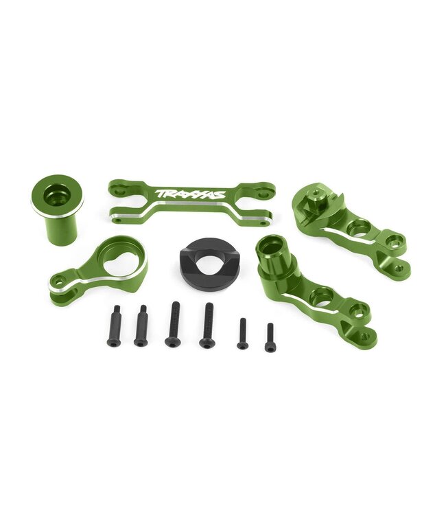 Steering bellcranks (left & right) with draglink (6061-T6 aluminum green-anodized) (fits X-Maxx) TRX7746-GRN