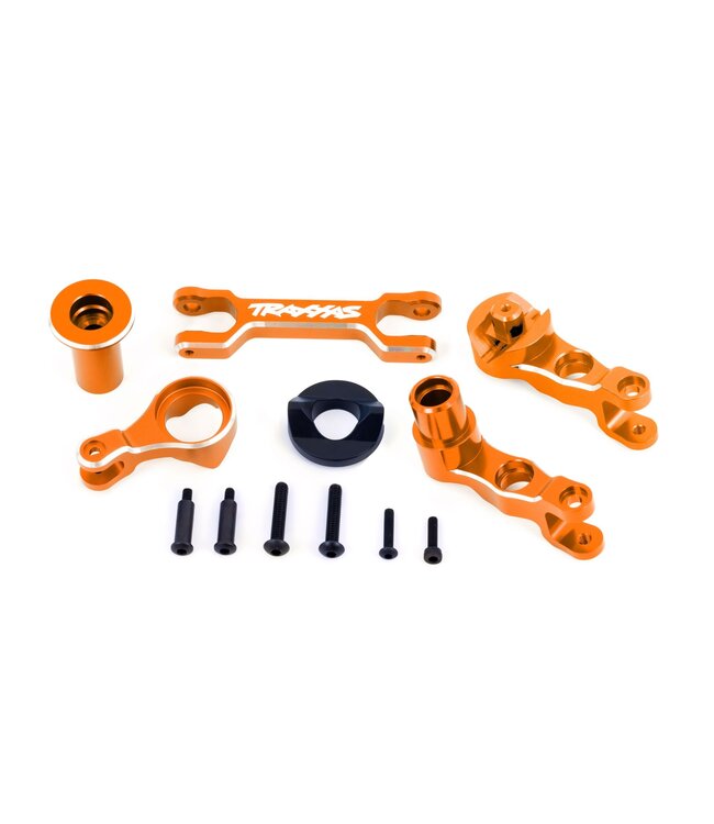 Steering bellcranks (left & right) with draglink (6061-T6 aluminum orange-anodized) (fits X-Maxx) TRX7746-orange