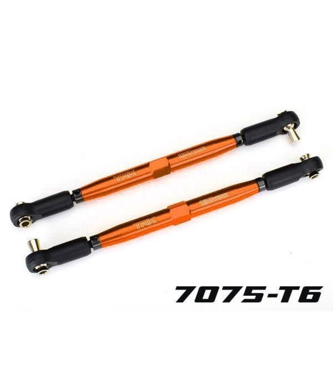 Toe links X-Maxx (TUBES orange-anodized 7075-T6 aluminum stronger than titanium) (157mm) & aluminum wrench 10mm (1) TRX7748-ORNG