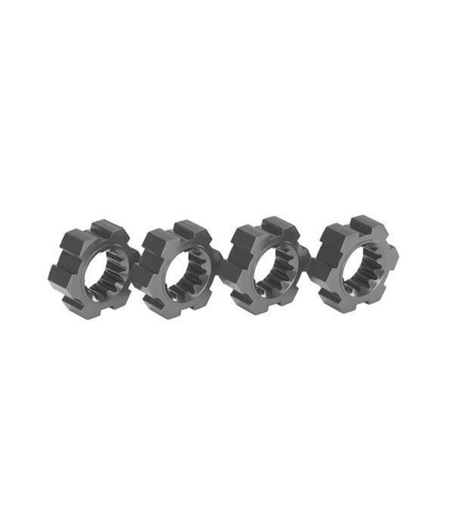 Wheel hubs hex aluminum (gray-anodized) (4) TRX7756-GRAY