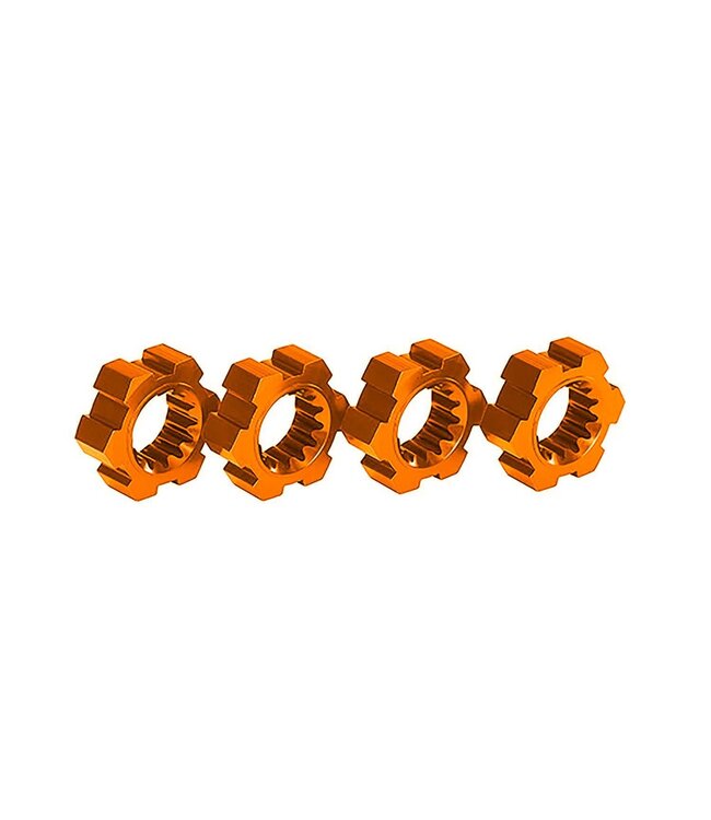 Wheel hubs hex aluminum (orange-anodized) (4) TRX7756-ORNG