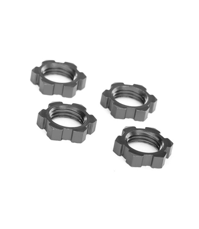 Wheel nuts splined 17mm serrated (gray-anodized) (4) TRX7758-GRAY