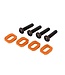 Traxxas Washers motor mount aluminum (orange-anodized) (4) 4x18mm (4) TRX7759-ORNG