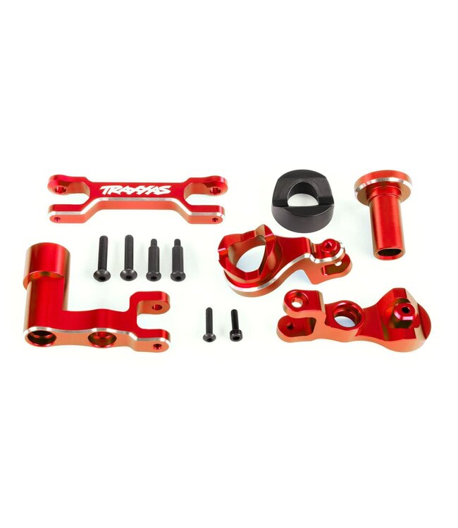 Steering bellcranks (left & right) with draglink 6061-T6 aluminum (red-anodized) (fits XRT) TRX7843-RED