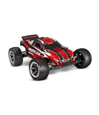 Traxxas Rustler 2WD 1/10 Scale Stadium Truck TQ 2.4GHz w/USB-C - Red