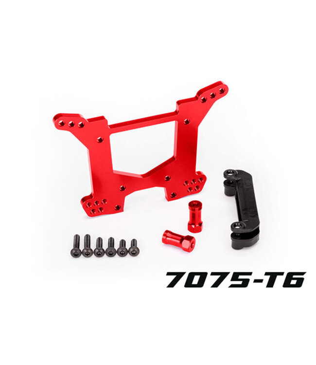 Shock tower rear 7075-T6 aluminum (blue-anodized) (1) with body mount bracket (1) TRX6738R