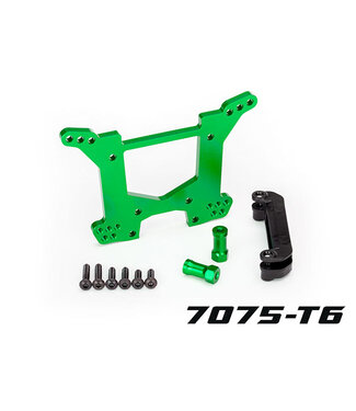 Traxxas Shock tower rear 7075-T6 aluminum (green-anodized) (1) with body mount bracket (1) TRX6738G