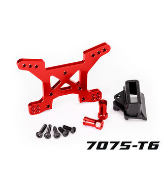 Traxxas Shock tower front 7075-T6 aluminum (red-anodized) (1) with body mount bracket (1) TRX6739R