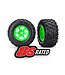 Traxxas Tires & wheels glued (X-TRUCKS black chrome wheels Maxx® AT tires with foam inserts) (left & right) (2) TRX7772G