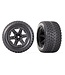 Traxxas Tires & wheels glued (2.8') (RXT black wheels Gravix) (4WD electric front/rear 2WD electric front only) (2) TRX6764