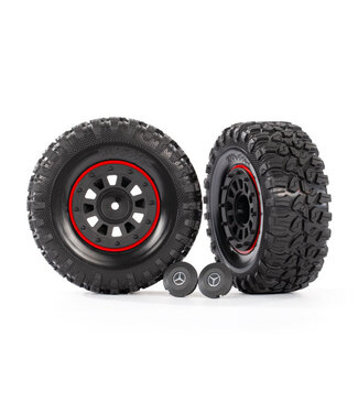 Traxxas Tires and wheels assembled glued (2.2'black wheels 2.2' tires) (2) TRX8874