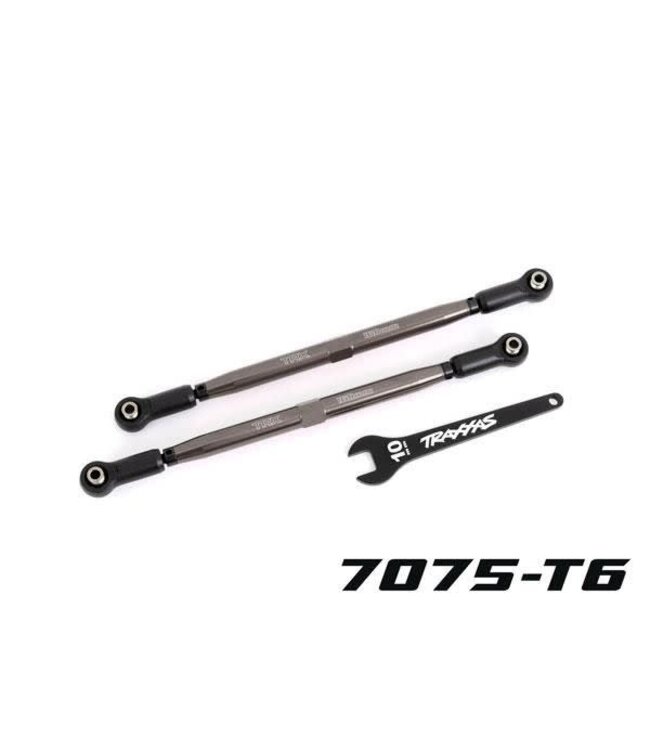 Toe links front (TUBES gray-anodized) 7075-T6 aluminum) (2) (for use with #7895 WideXmaxx suspension kit) TRX7897-GRAY