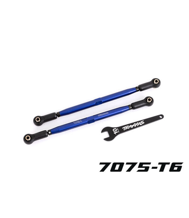 Toe links front (TUBES blue-anodized) 7075-T6 aluminum) (2) (for use with #7895 WideXmaxx suspension kit) TRX7897X