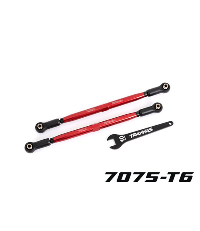 Toe links front (TUBES Red-anodized) 7075-T6 aluminum) (2) (for use with #7895 WideXmaxx suspension kit) TRX7897R