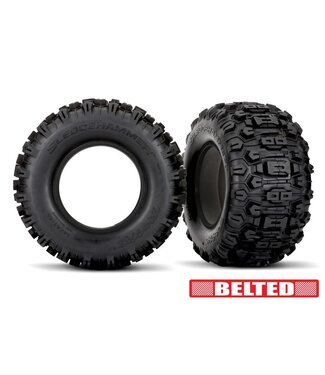 Traxxas Tires Sledgehammer (belted dual profile (4.3' outer 5.7' inner) left & right with foam inserts (2) TRX7870