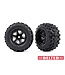 Traxxas Tires & wheels glued (X-Maxx black wheels Sledgehammer belted tires) dual profile (4.3' outer 5.7' inner with foam inserts) left & right TRX7871