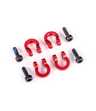 Traxxas Bumper D-rings front or rear 6061-T6 aluminum (red-anodized) (4) with 1.6x5mm CS (with threadlock) (4) TRX9734R