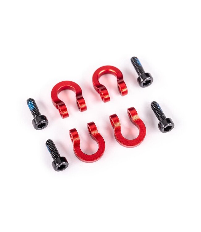 Bumper D-rings front or rear 6061-T6 aluminum (red-anodized) (4) with 1.6x5mm CS (with threadlock) (4) TRX9734R