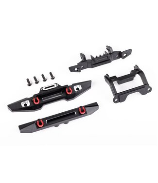 Traxxas Bumper front (1) rear (1) 6061-T6 aluminum (black-anodized) (assembled with D-rings) with bumper mounts (front & rear) (fits TRX-4M Land Rover Defender) TRX9734X