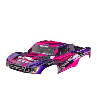 Traxxas Body Slash 2WD (also fits Slash 4X4) pink & purple (painted decals applied) (assembled with front & rear latches for clipless mounting) TRX5851-PINK
