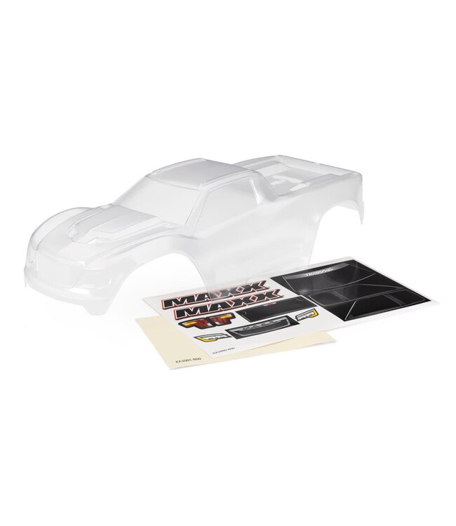 Body Maxx heavy duty (clear requires painting) with window masks and decal sheet (fits Maxx V2) TRX8824